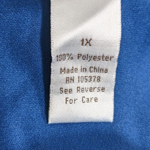 Draper's & Damon's Blue Microsuede Button Up Round Hem Shacket - size 1X NWOT - Picture 13 of 14